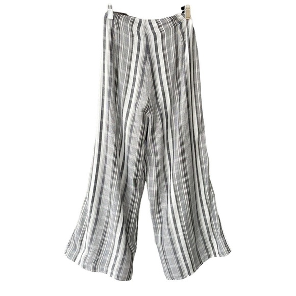 L Space Wide Leg Pants Grey Stripe Front Tie Closure Summer Coastal Beach Small - Picture 4 of 7